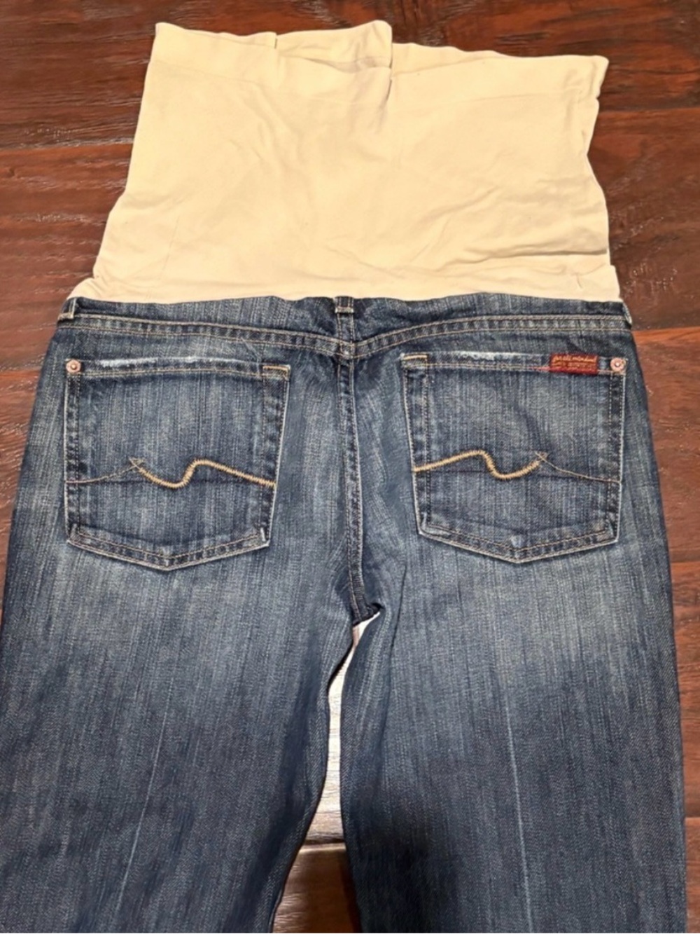 A Pea in the Pod Maternity Jeans with Cream Panel